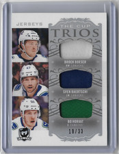 2018-19 UD THE CUP TRIOS JERSEYS /33 B. BOESER, S. BAERTSCHI & BO HORVAT #C3-VAN
