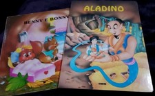 Lotto 2 Libri Cartonati Vintage anni '90 - Aladino + Benny e Bonny - Fondo di Ma