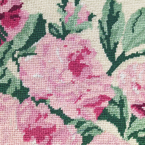 2 Bucilla Finished Needlepoints Floral Pink Roses | Vintage 1980s | 13" Square - Picture 9 of 14