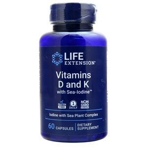 Life Extension Vitamins D and K with Sea-Iodine  60 caps