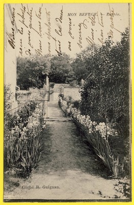 cpa ''DOURDAN'' Eingang VILLA RESIDENCE ''Mon Refuge'' Blumengarten Allee
