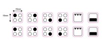 DUAL SET 4 RING STOVE STICKERS HOB OVEN  REPLACEMENT DECALS LABELS  LAMINATED.