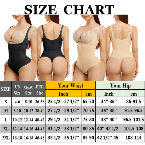 Women Full Body Shaper Compression Tummy Control Shapewear Thong Bodysuit Girdle - Picture 2 of 24