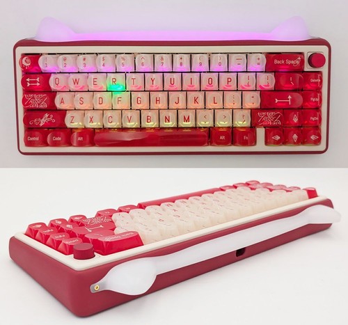 Chilkey PAW65 Wireless 65% RGB Aluminum Mechanical Red Keyboard w/Bonus Keycaps - Picture 3 of 7