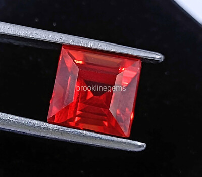 Natural Certified 6.40 Ct Rare Orange Sapphire Emerald Cut Loose Gemstone 4SUN