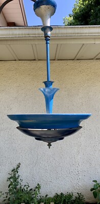 Atomic 1950's Hanging Lamp Ceiling Light Mid Century Space Age 32 by 18 inches