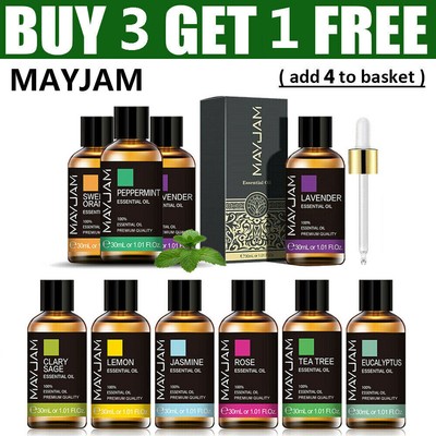 MAYJAM Essential Oils 30 mL (1 oz) 100% Pure Undiluted Natural Aromatherapy Oil