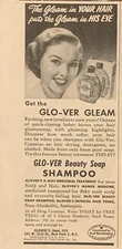 1951 Glo-Ver Beauty Shampoo Get Glo-Ver Gleam Glovers NYC VTG 1950s PRINT AD 3x6