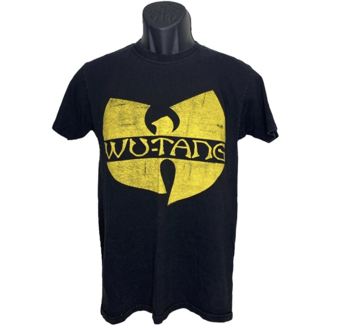 WU-TANG Youth S Black Yellow Short Sleeve Distressed T-Shirt Rap