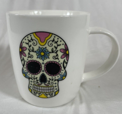 DOD SOHO Loft Coffee Cup Day of the Dead Mug Skull Skeleton  Flowers