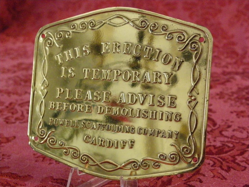 Brass Building Sign...Cardiff, Wales...