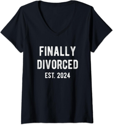 Funny Finally Divorced Est 2024 Ladies' O-Neck Tshirt