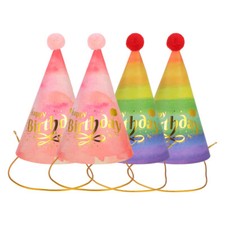 4 PIEZAS Sombreros de Fiesta Cono Cumpleaños Fiesta Sombreros Feliz Cumpleaños Fiesta Sombreros Cono Sombreros