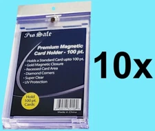 10 PRO SAFE PREMIUM 100pt MAGNETICS UV Thick Trading Card Ultra Storage Case