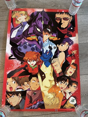 Vintage Neon Genesis Evangelion Anime Poster Sega