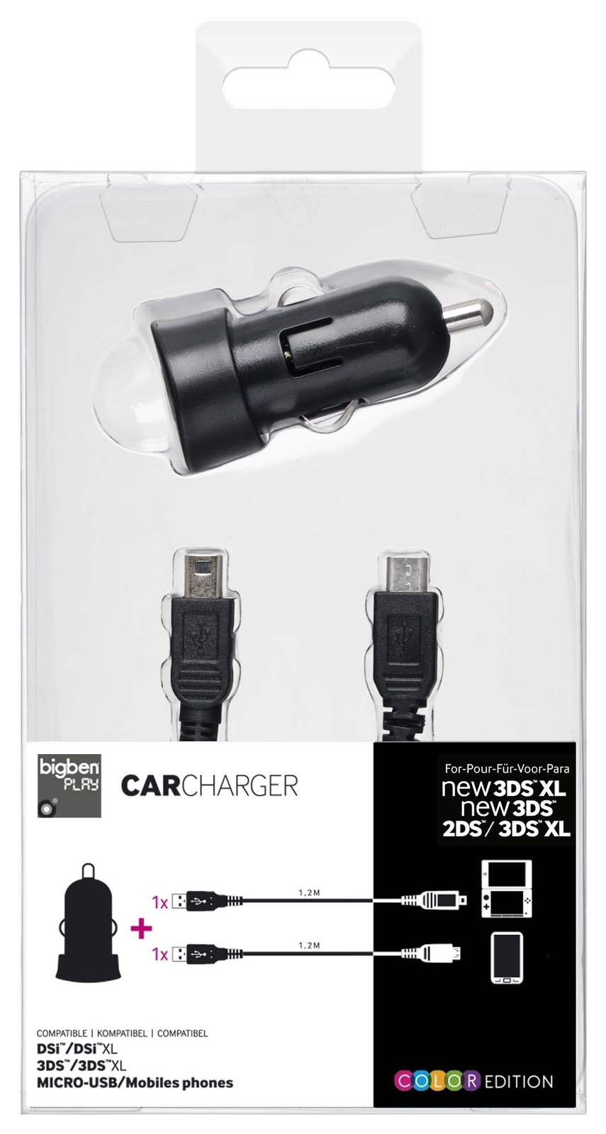 Caricabatterie da auto, compatibile con Nintendo 3DS / 3DS XL / DSI / DSI XL - N