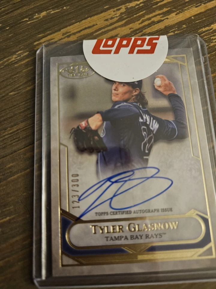 Tyler Glasnow Auto /300 Rays and Dodgers on card  - Image 2 of 3