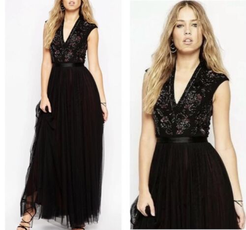 Needle & Thread vampire ballerina tulle gown embellished by hand sequins dress