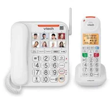 VTech SN5147 Amplified Corded/Cordless Answering System Big Buttons & Display™
