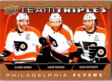 2021-22 Upper Deck Team Triples Gold Claude Giroux / Jakub Voracek / Sean