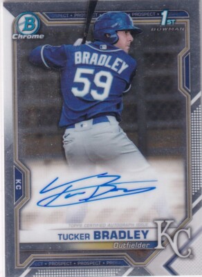 2021 Topps Bowman Chrome MLB No. CPA-TB Tucker Bradley On-Card Auto
