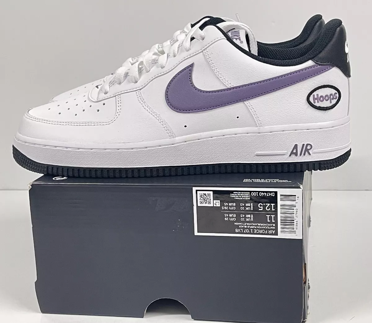 Nike Air Force 1 Low Hoops White Canyon Purple