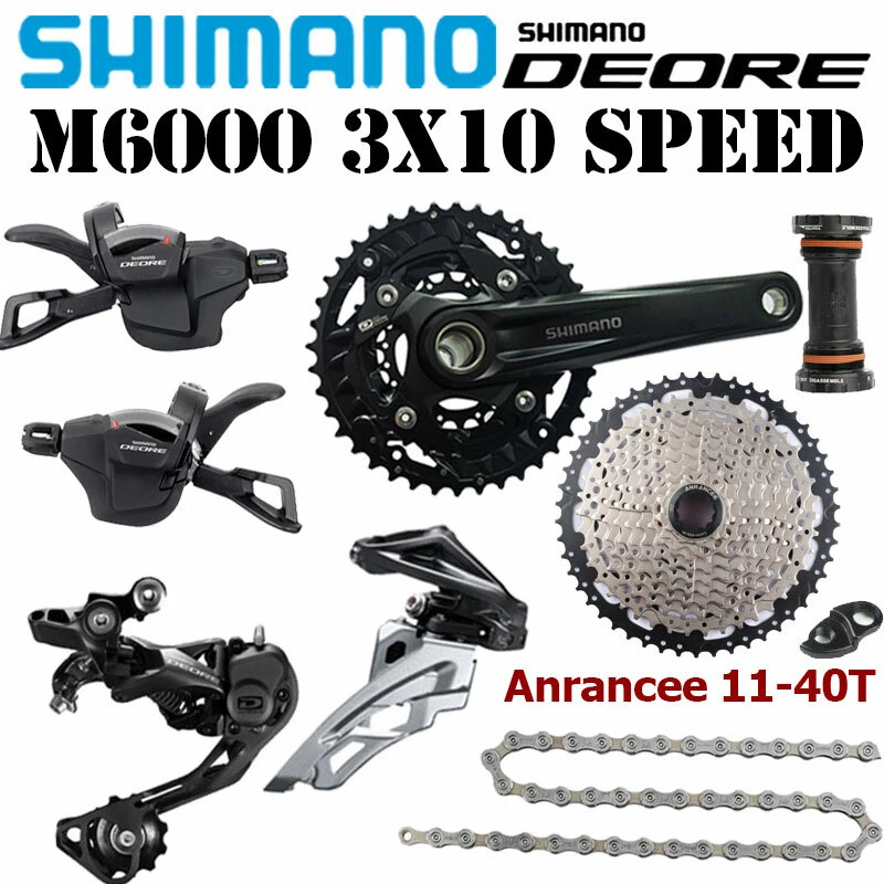 Shimano Deore M6000 3x10 Speed MTB Groupset MT500 Crankset HG54 Chain Cassette - Image 4 of 4