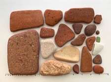 Beach Tile Pottery Terra Cotta Surf Tumbled pebble art/mixed craft USA sea glass