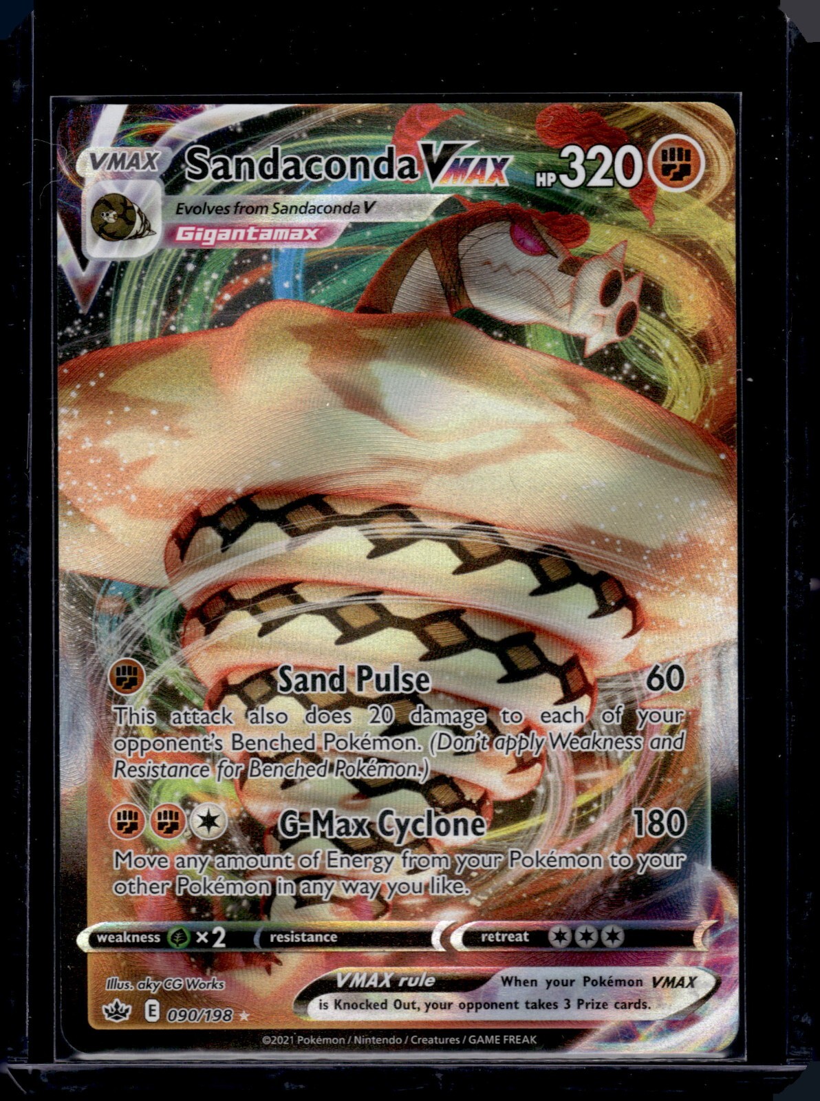 Sandaconda VMAX 090/198 Holo Rare VMAX Chilling Reign Pokemon Card NM