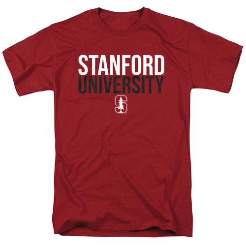 Stanford University Adult T-Shirt Stacked, Cardinal, S-3XL