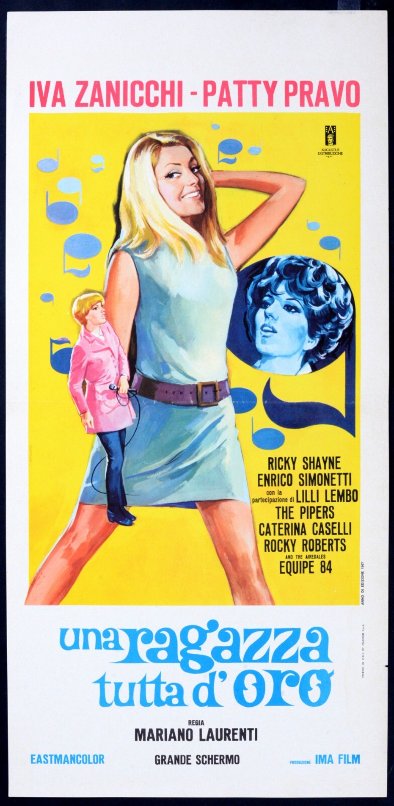 Locandina originale film Una ragazza tutta d'oro (1967) - Regia di Mariano Laurenti