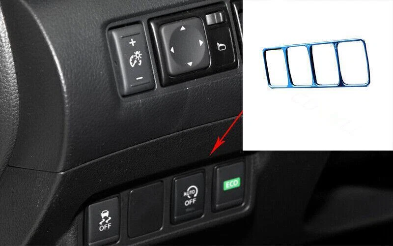 Cubierta del marco del botón del faro para Nissan Sentra Sylphy 2013-2019 azul acero Foto 4 de 4