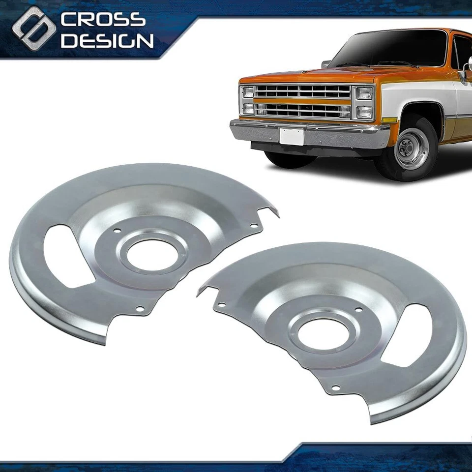 Placas de respaldo protectores antipolvo de freno de disco aptas para Chevy C10 GMC C15 C1500 1971-1987 Foto 3 de 4