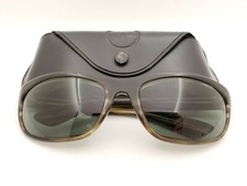 Vintage B L Ray Ban Bausch  Lomb G15 Gray Balorama Brown Stripe w/Case