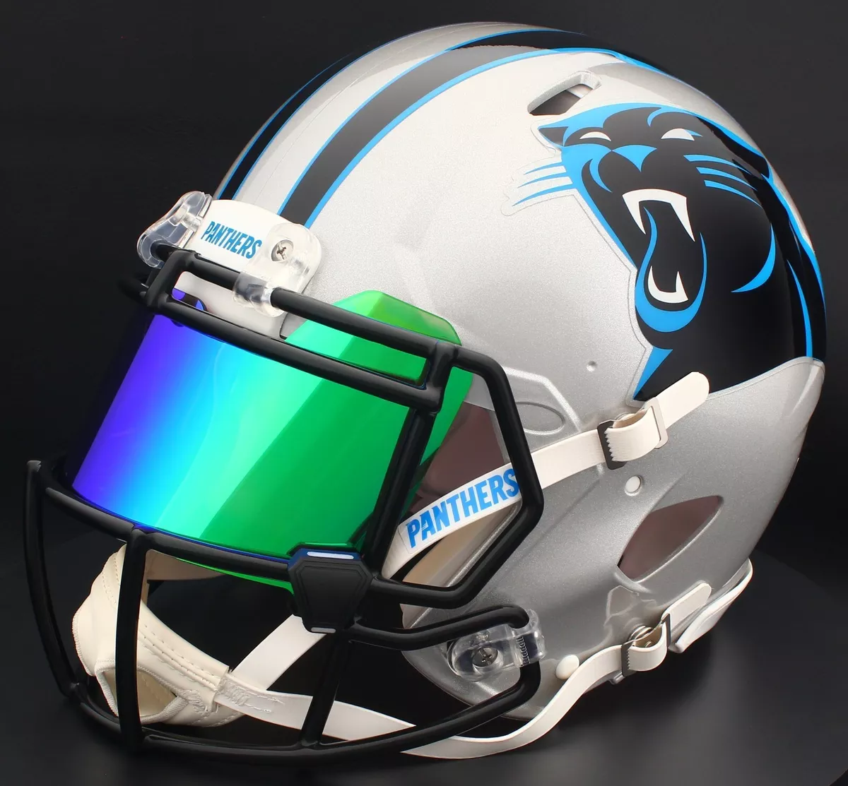 forår Se internettet ulv CAROLINA PANTHERS NFL Gameday AUTHENTIC Football Helmet w/ Eye Shield Visor | eBay forår Se internettet ulv CAROLINA PANTHERS NFL Gameday AUTHENTIC Football Helmet w/ Eye Shield Visor | eBay