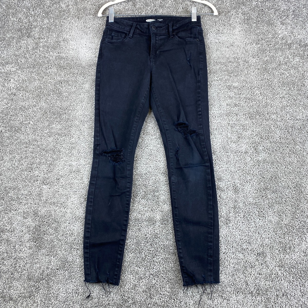 Old Navy Rockstar Super Skinny Ankle Jeans Women's Size Black