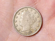 1906 America US 5c Five Cents Nickle MINT ERROR see Obv. ? #GC116