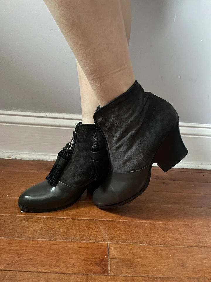 Botas al tobillo de cuero de gamuza gris almendras Rag & Bone para mujer EU 37 US 7 Foto 3 de 4