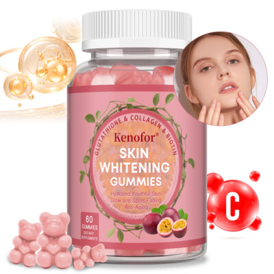 Skin Whitening 60 Gummies - Spots Fading,Detox, Anti-Aging,Energy