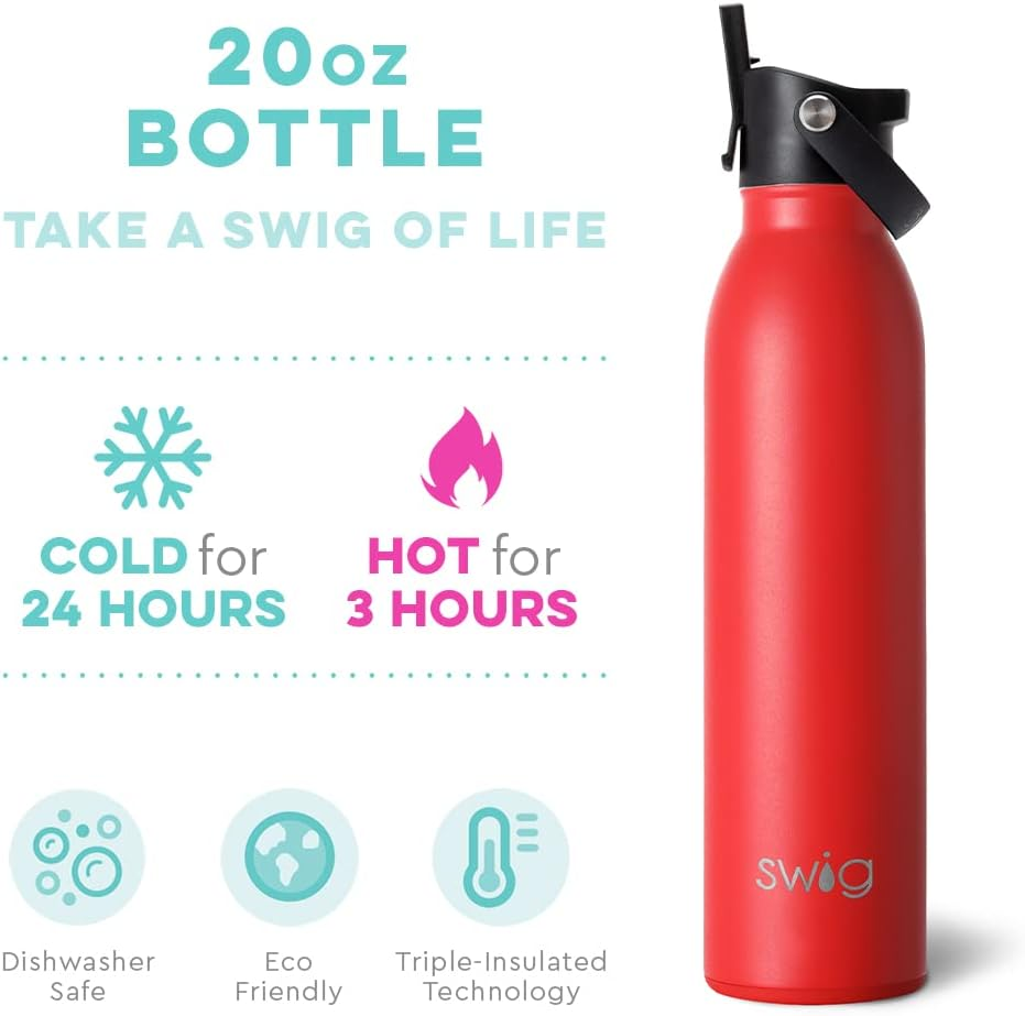 20Oz Insulated Water Bottle, Travel Water Bottle with Straw and Lid