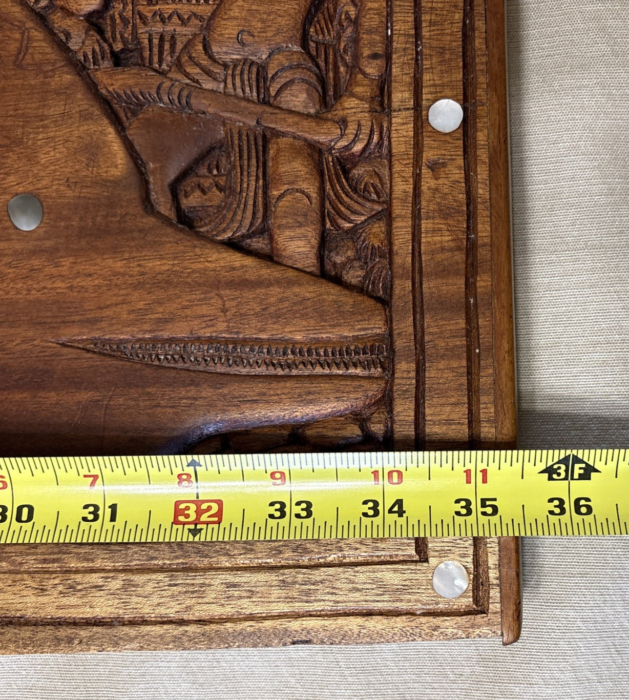 Large Palauan Storyboard Hand Carved by Zaharias Omengebar Master Carver Korvar