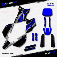 Gray & Blue Slick Racing Graphics kit fits 02-14 Yamaha Yz85 YZ 85 # Plate