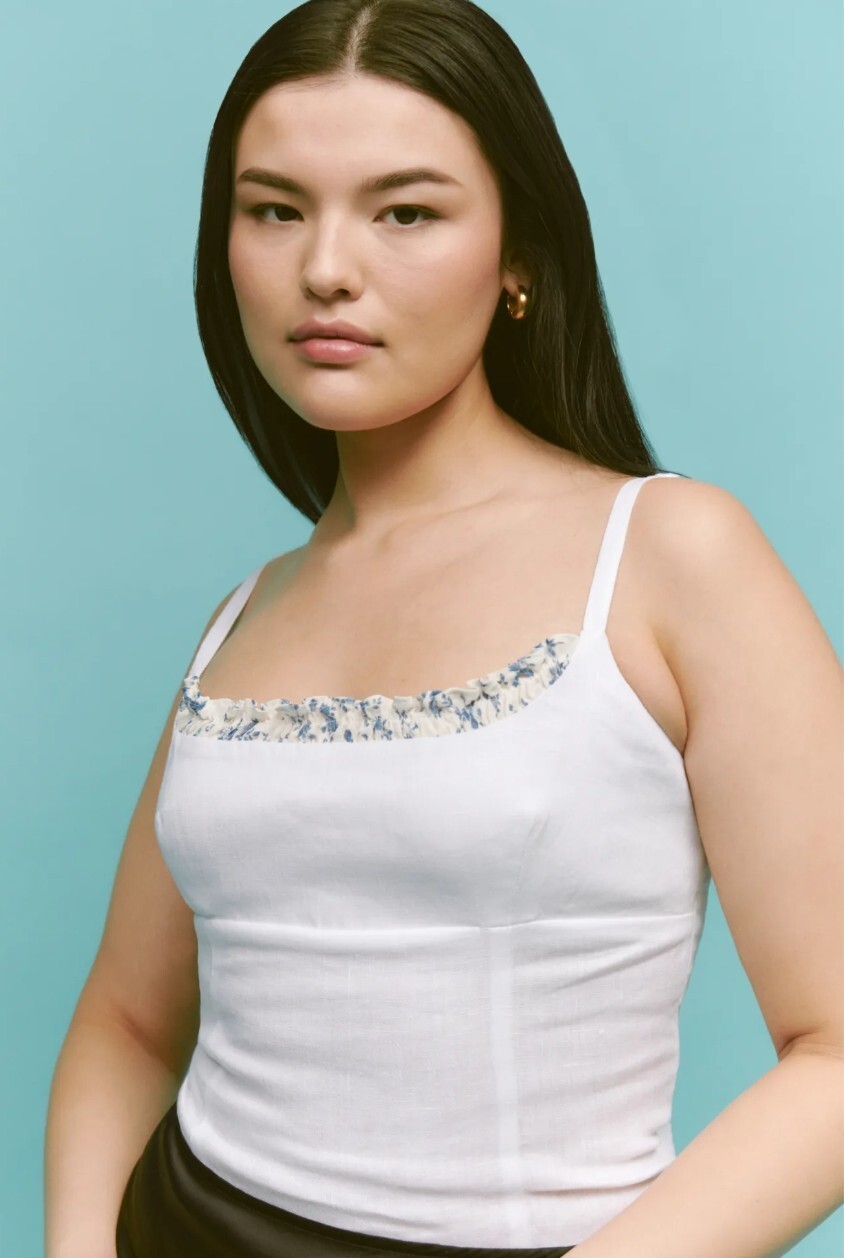 NWT Reformation White Linen Tank Top Sz 6 | eBay