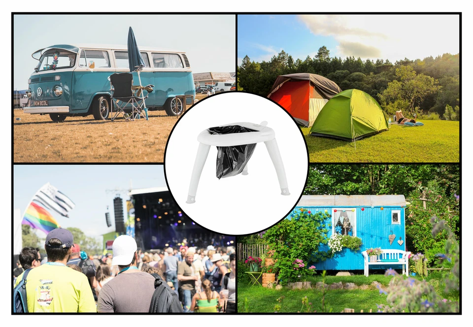 Camping Toilette Sichtschutz Zelt Set mobil Reise Outdoor WC klappbar Festival - Bild 4 von 4