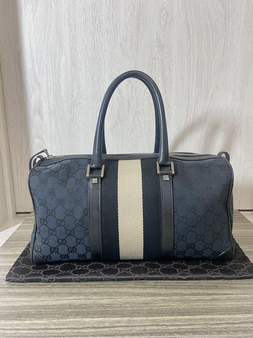 GUCCI GG canvas mini Boston bag in black from Shelley line