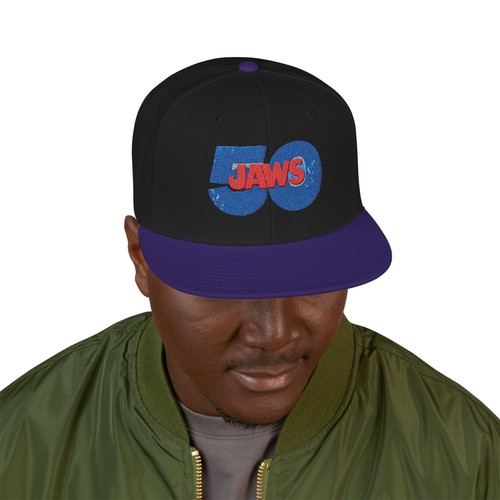 Cool & Trendy Jaws 50th Anniversary Embroidered Snapback Cap - Picture 39 of 86