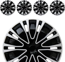 Hubcap Wheel Cover Replacement R14 Hub Caps 14-inch, BK-Silver-Black 