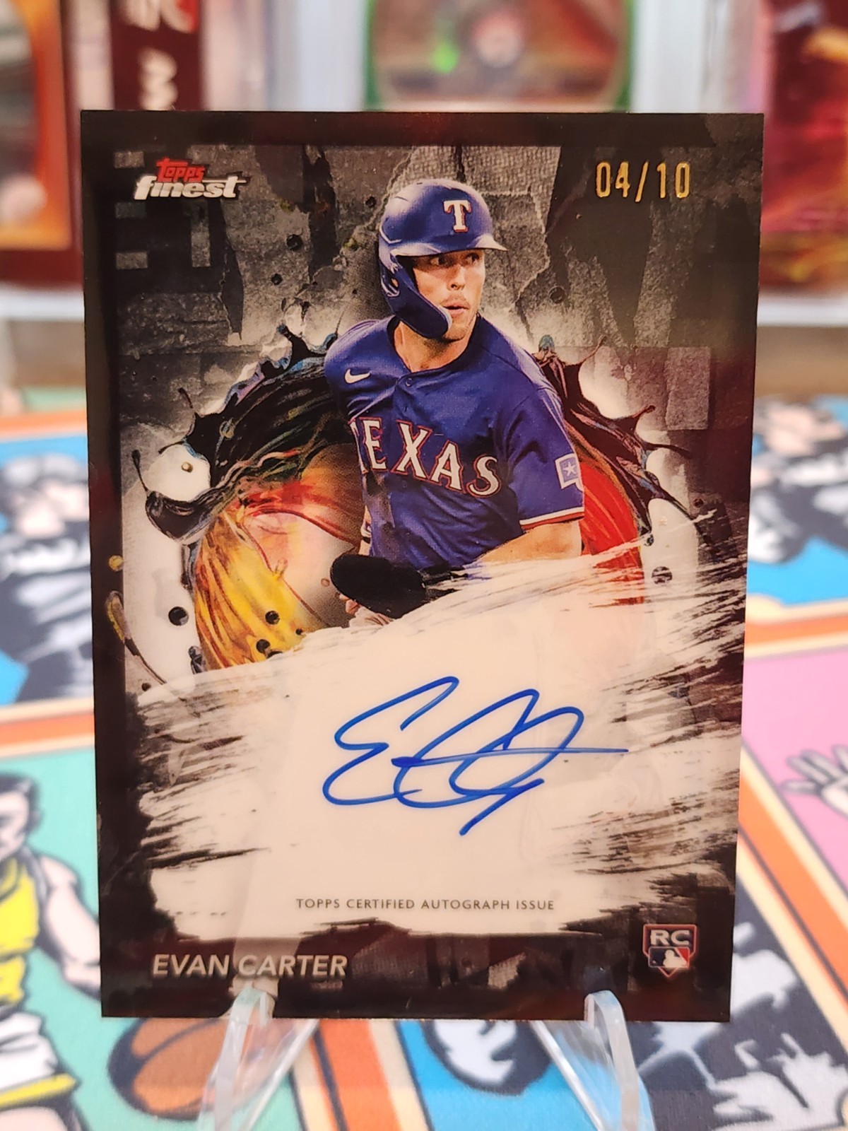 2024 Topps Finest - Finest Autographs Evan Carter Black RC 4/10