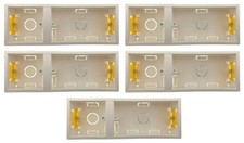 5 x Tower TDL3521 Dry Lining Wall Boxes 35 mm Deep - Dual 2+1 Gang