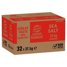 Walkers Baked Snacks Sea Salt Grab Bag Crisps 37.5g × 32 × 1